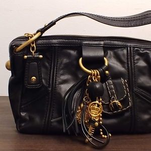 Juicy Couture gold + black leather purse